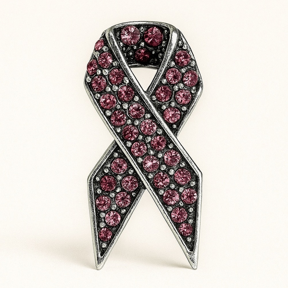 ⚜️💖 Elegant Pink Ribbon Brooch 🫶🏼💗
